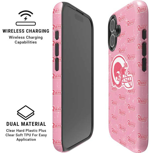 NFL Los Angeles Rams Pink Logo Blast iPhone 16 Plus Magsafe Impact Case